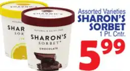 Bravo Supermarkets SHARON'S SORBET offer