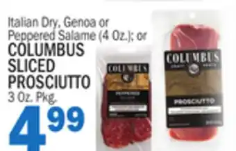 Bravo Supermarkets COLUMBUS SLICED PROSCIUTTO offer