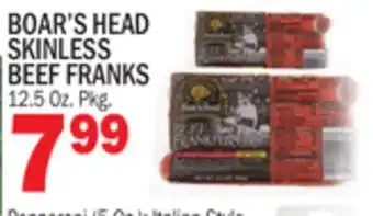 Bravo Supermarkets BOAR'S HEAD SKINLESS BEEF FRANKS offer