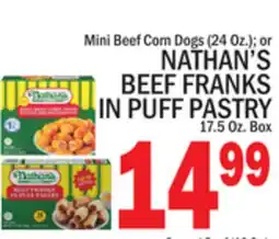 C Town NATHAN'S BEEF FRANKS IN PUFF PASTRY 17.5 Oz. Box offer