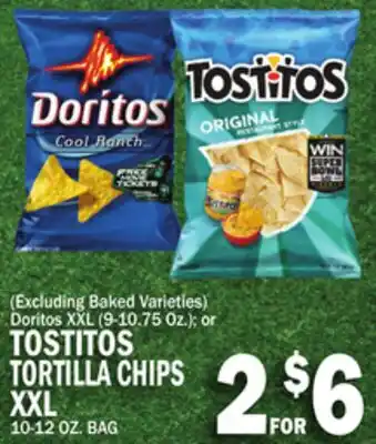 C Town TOSTITOS TORTILLA CHIPS XXL 10-12 OZ. BAG offer