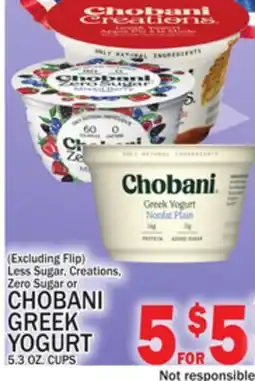 C Town Chobani Greek Yogurt offer