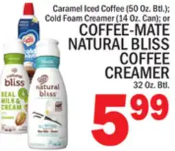 C Town COFFEE-MATE NATURAL BLISS COFFEE CREAMER 32 Oz. Btl offer