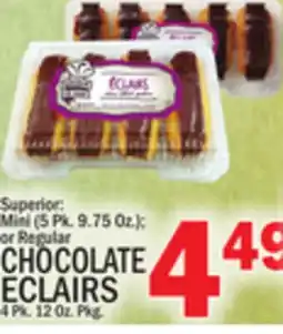 C Town CHOCOLATE ECLAIRS 4 Pk. 12 Oz. Pkg offer