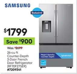 Lowe's 26-cu ft Counter-Depth 3-Door French Door Refrigerator offer