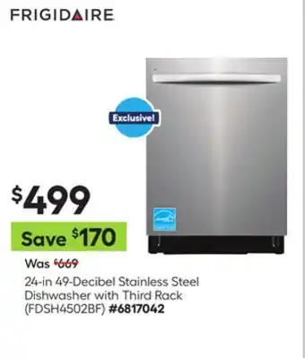 Lowe's 24-in 49-Decibel Stainless Steel Dishwasher with Third Rack offer