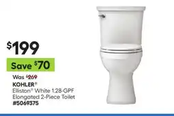 Lowe's Elliston White 1.28-GPF Elongated 2-Piece Toilet offer