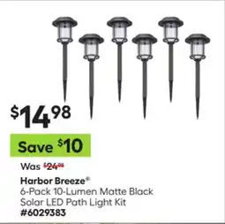 Lowe's 6-Pack 10-Lumen Matte Black Solar LED Path Light Kit offer