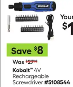 Lowe's 4V Rechargeable Screwdriver offer