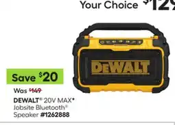 Lowe's DEWALT 20V MAX* Jobsite Bluetooth Speaker offer