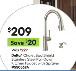 Lowe's Chalet SpotShield Stainless Steel Pull-Down Kitchen Faucet with Sprayer offer