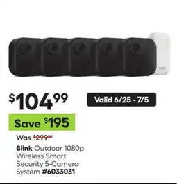 Lowe's Blink Outdoor 1080p Wireless Smart Security 5-Camera System offer