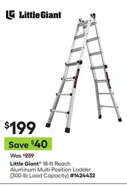 Lowe's 18-ft Reach Aluminum Multi-Position Ladder (300-lb Load Capacity) offer
