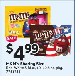Stop&Shop M&M's Sharing Size Red, White & Blue offer