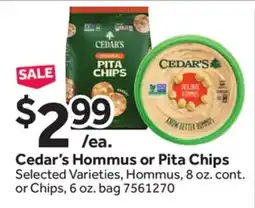 Stop&Shop Cedar's Hommus or Pita Chips offer