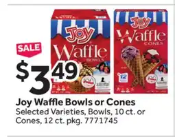 Stop&Shop Joy Waffle Bowls or Cones offer