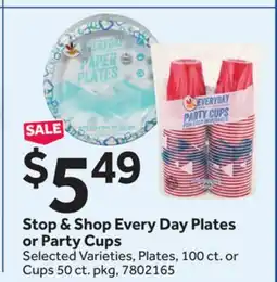 Stop&Shop Stop & Shop Every Day Plates or Party Cups offer