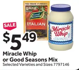 Stop&Shop Miracle Whip or Good Seasons Mix offer