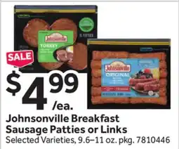 Stop&Shop Johnsonville Breakfast Sausage Patties or Links offer