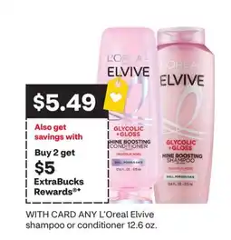 CVS ANY L'Oreal Elvive shampoo or conditioner 12.6 oz offer