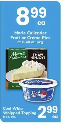ACME Marie Callender Fruit or Crème Pies offer