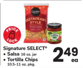 ACME Signature SELECT Salsa 16 oz. jar, Tortilla Chips 10.5-11 oz. pkg offer