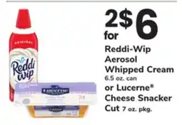 ACME Reddi-Wip Aerosol Whipped Cream 6.5 oz. can or Lucerne Cheese Snacker Cut 7 oz. pkg offer