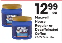 ACME Maxwell House Regular or Decaffeinated Coffee offer