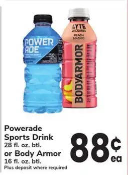 ACME Powerade Sports Drink 28 fl. oz. btl. or Body Armor 16 fl. oz. btl offer
