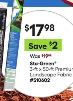 Lowe's Sta-Green 3-ft x 50-ft Premium Landscape Fabric offer