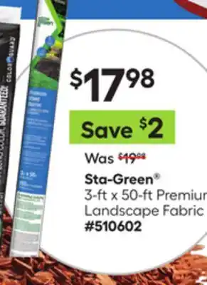 Lowe's Sta-Green 3-ft x 50-ft Premium Landscape Fabric offer