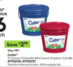 Lowe's Cutter 17 Ounce Citronella Mint Scent Outdoor Candle offer