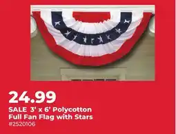 Runnings 3' x 6' Polycotton Full Fan Flag with Stars offer