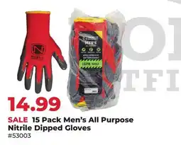 Runnings Noble Outfitters 15 Pack Men's All Purpose Nitrile Dipped Gloves offer