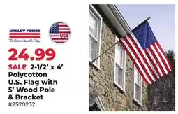 Runnings Valley Forge 2-1/2' x 4' Polycotton U.S. Flag with 5' Wood Pole & Bracket offer