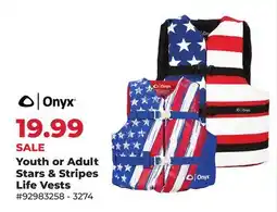 Runnings Onyx Youth or Adult Stars & Stripes Life Vests offer