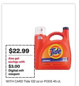 CVS Tide 132 oz or PODS 45 ct offer