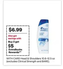 CVS Head & Shoulders 10.6-12.5 oz u(excludes Clinical Strength and BARE) offer