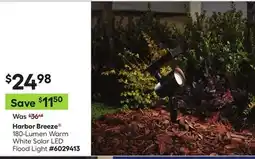 Lowe's Harbor Breeze 180-Lumen Warm White Solar LED Flood Light offer