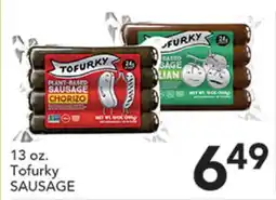 Pete's Fresh Market Tofurky SAUSAGE offer