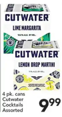 Pete's Fresh Market 4 pk. cans Cutwater Cocktails Assorted offer