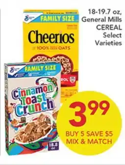 Pete's Fresh Market 18-19.7 oz, General Mills CEREAL Select Varieties offer