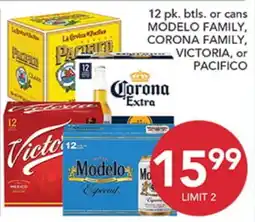 Pete's Fresh Market MODELO FAMILY, CORONA FAMILY, VICTORIA, OR PACIFICO offer