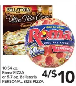 Pete's Fresh Market Roma PIZZA or 5-7 oz. Bellatoria PERSONAL SIZE PIZZA offer