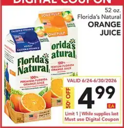 Pete's Fresh Market 52 oz. Florida's Natural ORANGE JUICE offer