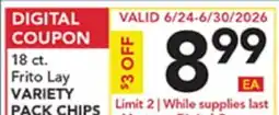 Pete's Fresh Market 18 ct. Frito Lay VARIETY PACK CHIPS offer