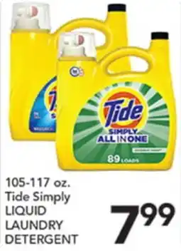 Pete's Fresh Market 105-117 oz. Tide Simply LIQUID LAUNDRY DETERGENT offer