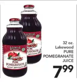 Pete's Fresh Market 32 oz. Lakewood PURE POMEGRANATE JUICE offer