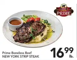 Pete's Fresh Market Prime Boneless Beef NEW YORK STRIP STEAK offer