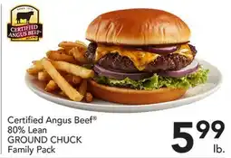 Pete's Fresh Market Certified Angus Beef 80% Lean GROUND CHUCK Family Pack offer